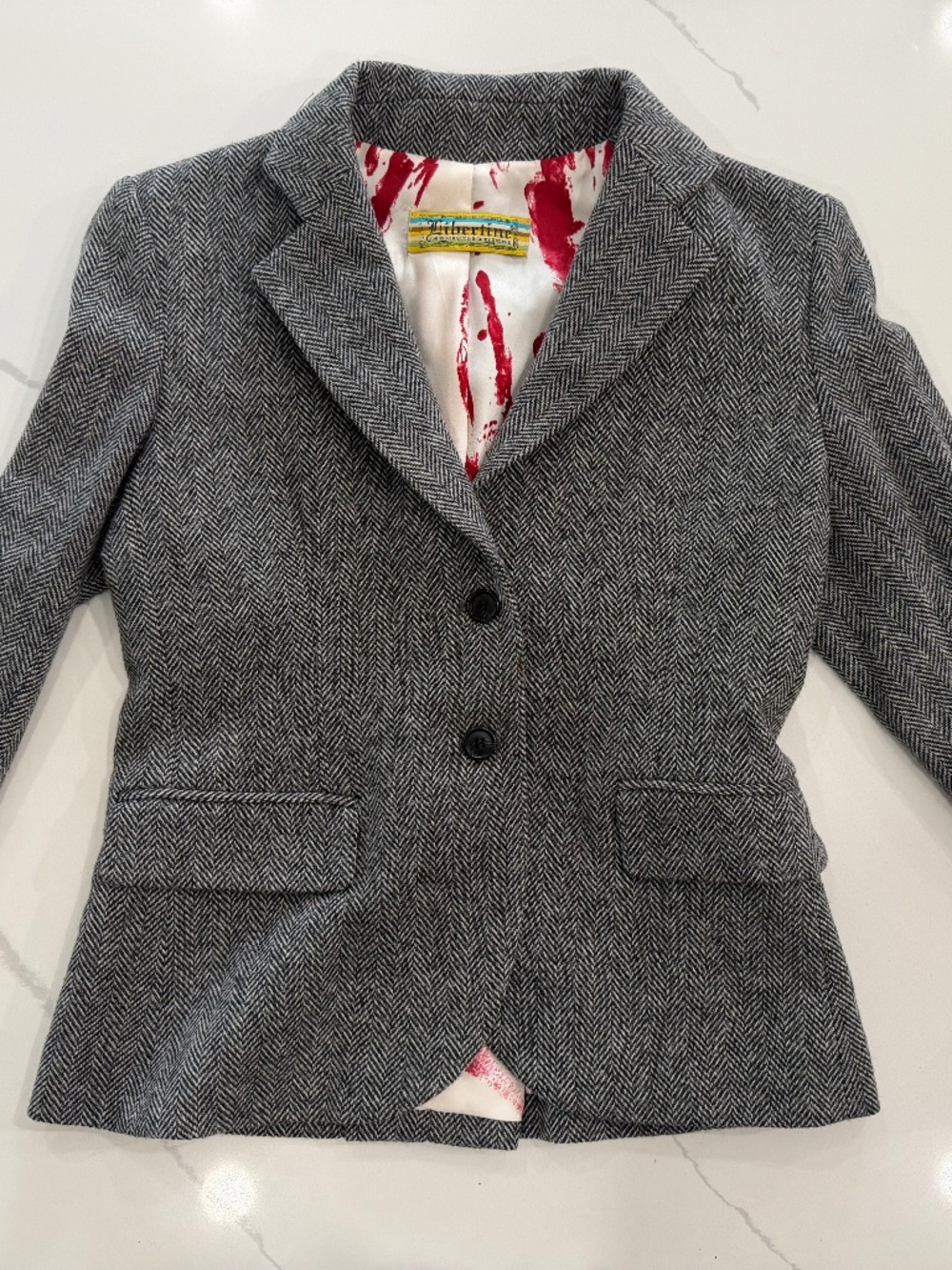 Libertine gray herringbone wool blazer